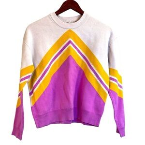 Paris Atelier & Other Stories Orange, Pink, and Yellow Crew Neck Sweater